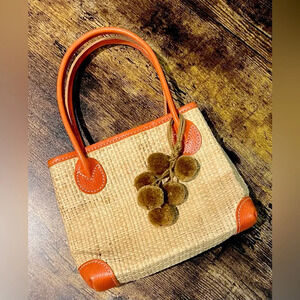 J. MCLAUGHLIN | ladies small, grasscloth purse